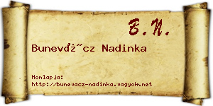 Bunevácz Nadinka névjegykártya